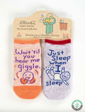 Hear Me Giggle/Sleep Funny Baby Socks Set BlueQ