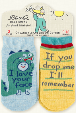 Quirksy Baby Socks - Your Face/ Drop Me Quirksy gifts australia